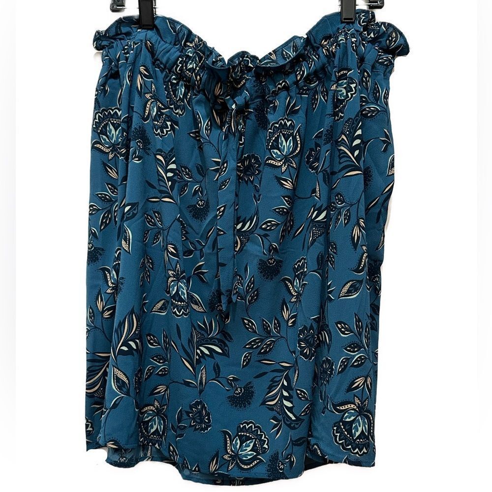 NWOT Lane Bryant Teal Floral Skirt Size 14/16
